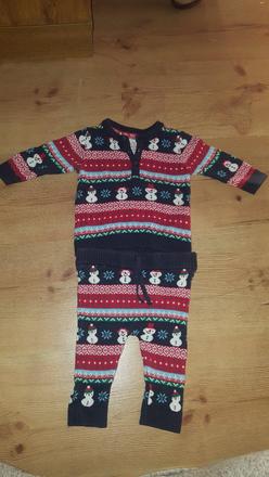 Vianočný komplet, svetrík a nohavičky, 62, f&f,62