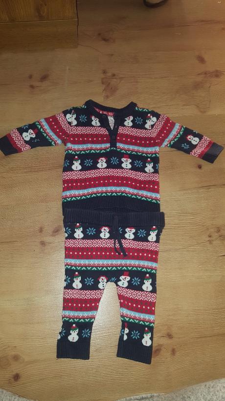 Vianočný komplet, svetrík a nohavičky, 62, f&f,62