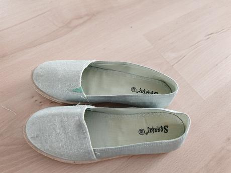Strieborno jemne mentolove espadrilky 38, 38