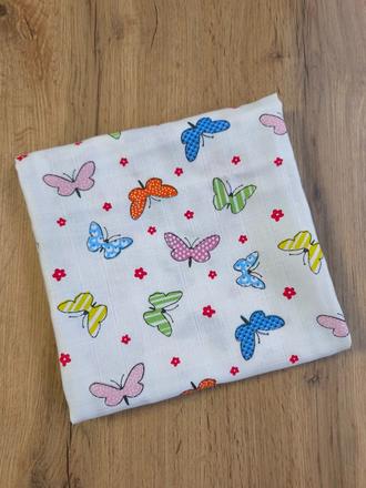Bavlnená plienka farebné motýle, 