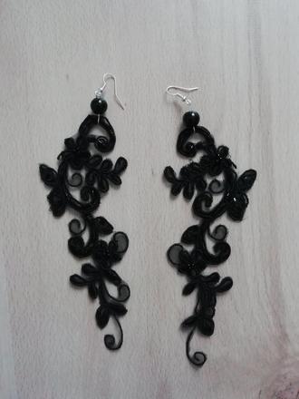 Náušnice z čipky , ručne vyrábané na zákazku., 