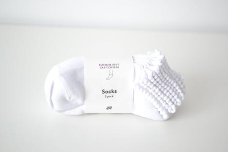 Biele ponožky 5 párov 36/38, h&m,38