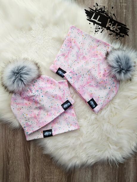 Zimný set čiapka s brmbolcom+nákrčník, 50 - 158