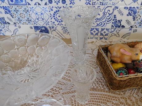 Brúsené sklo, misa váza vázička, 