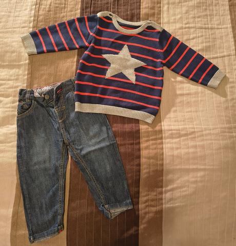 Rifle a svetrík komplet m&s v. 80, marks & spencer,80