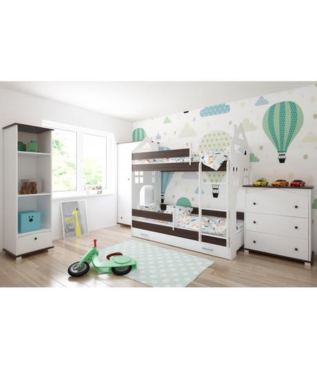 Poschodová posteľ+matrace, šírka (cm): 80,dĺžka (cm): 160