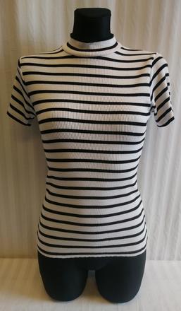 Dámsky elastický čierno biely top basic dept, xs/s, s