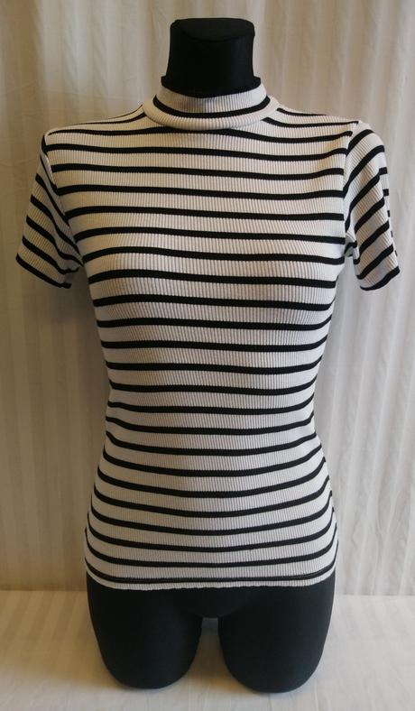 Dámsky elastický čierno biely top basic dept, xs/s, s