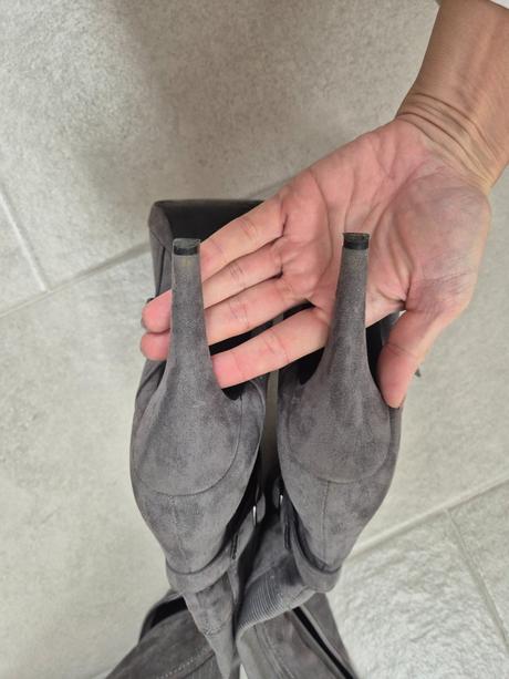 Čižmy z brúsenej kože nad kolená, 40