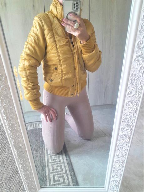 Horčicovo zlatá zimná bunda-s, bonprix,s