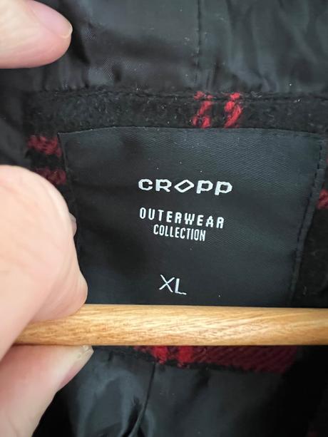Krasny karovany dlhy kabat cropp, xl