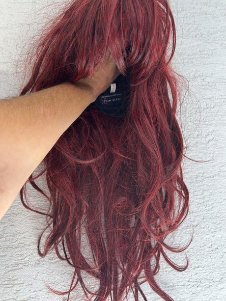 Parochna dlhe vlasy medena bordo,