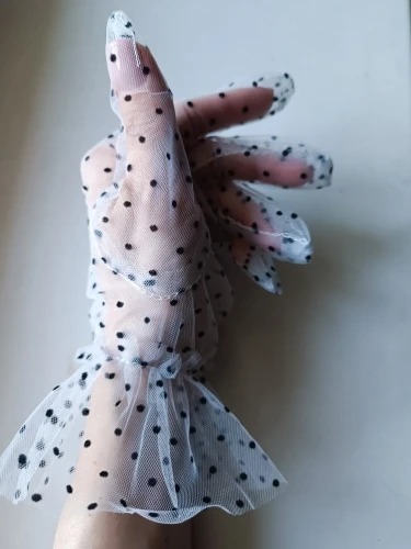 Priehladne rukavicky s bodkami,