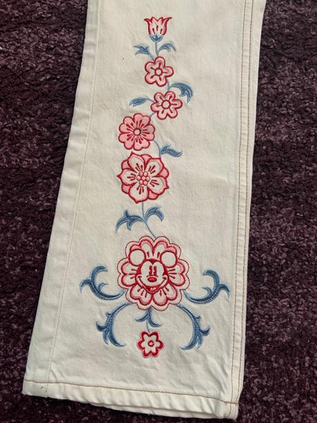 Netradičné vyšívané rifle mickey mouse, disney,128