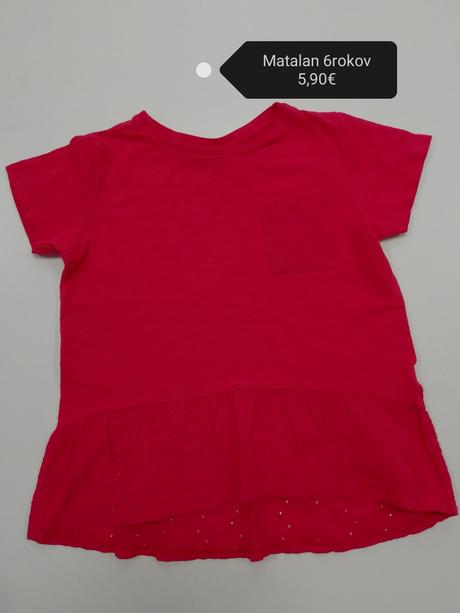 Malinové tričko tunika s madeirou, matalan,116