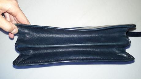 Petrolejová kožená clutch kabelka,