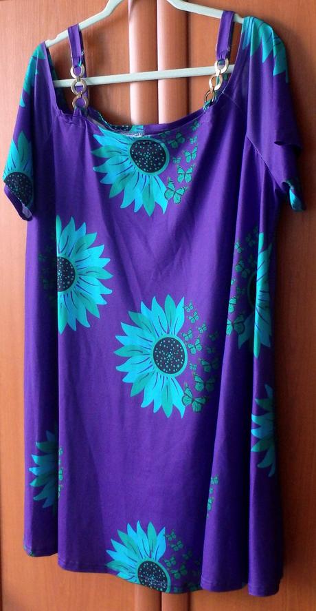 Letné minišaty/tunika, fialovo zelené, v. 2xl/3xl, xxl