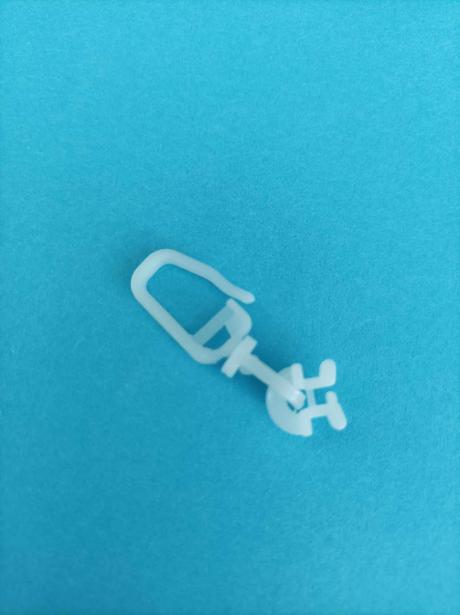 Háčiky na záclonu gardinia, otočný jazdec 6 mm,