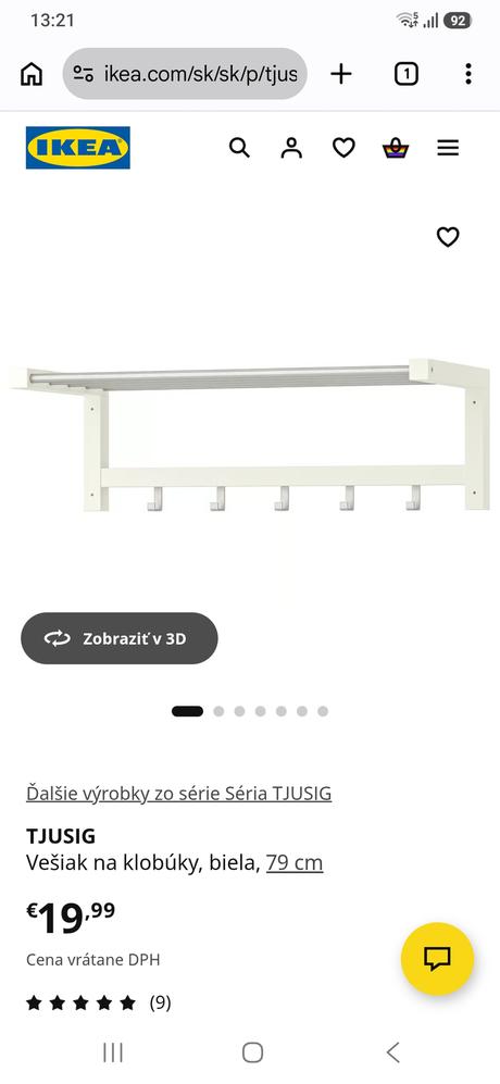 Tjusig vešiak ikea,