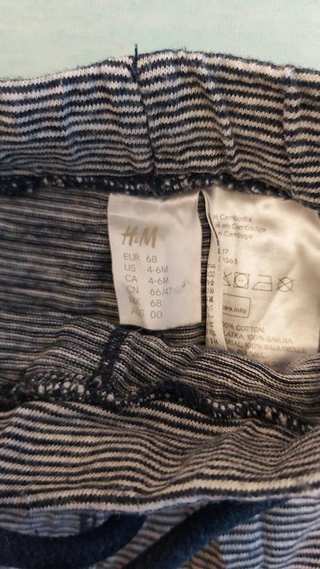 Tepláčkové legíny kotva h&m 68, h&m,68