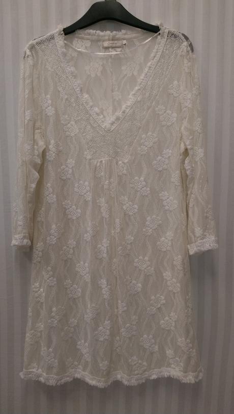 Dámsky predĺžený krémový priesvitný top, cream, xl, xl