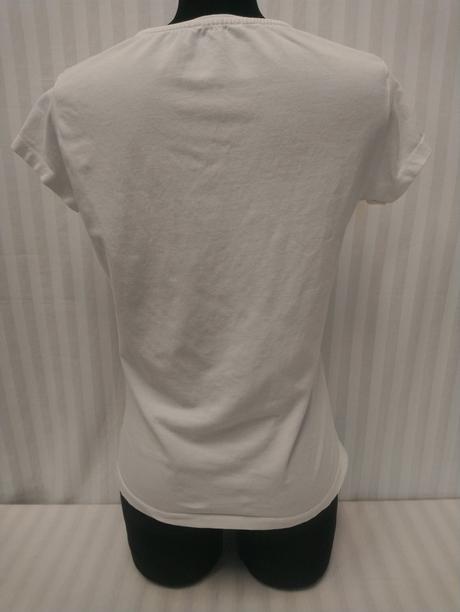 Dámsky biely elastický top, nápis, france, l, l