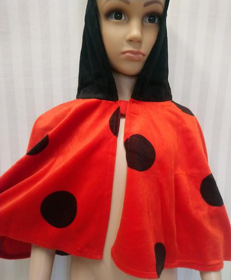 Zamatový kostým pončo lienka, 92-104 cm, 