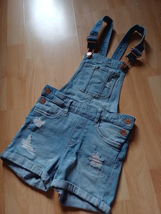 Riflove šortky na traky, denim,122