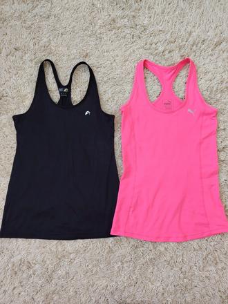 Neónovo ružové a čierne tielko na šport, puma,s