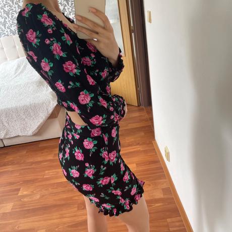 Kvetinový komplet sukne a topu, bershka,s