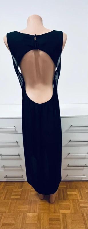 Čierne asymetrické šaty forever 21 s otvoreným, l
