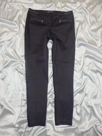 Kvalitné elegantné čierne nohavice, 36