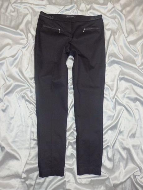 Kvalitné elegantné čierne nohavice, 36