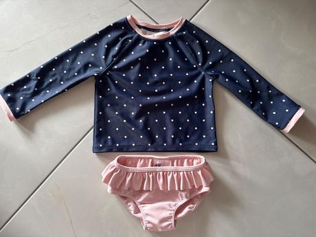 Plavky dvojdielne, dlhy rukav, h&m,74