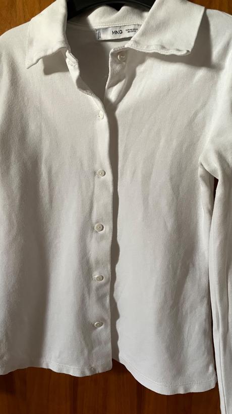 Mango mäkká krémová biela polokošeľa golier xxs, mango,32