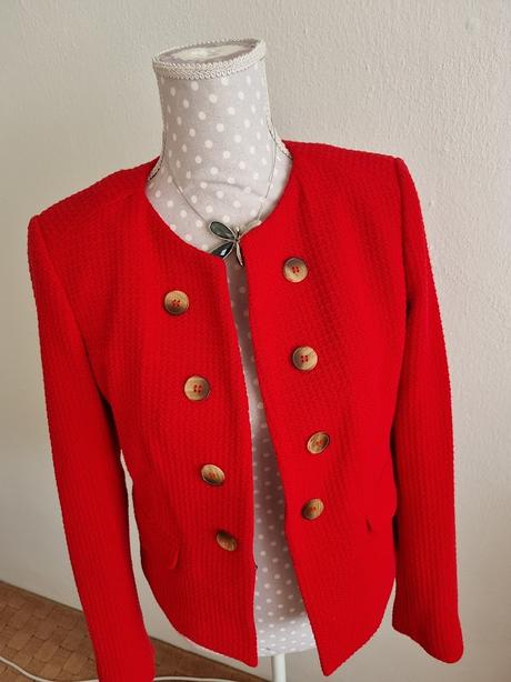 Červené buklé sako orsay 40, orsay,40