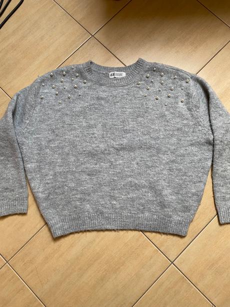 Sveter s koralikmi, h&m,146