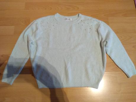 Pulóvrik s perlami, h&m,134