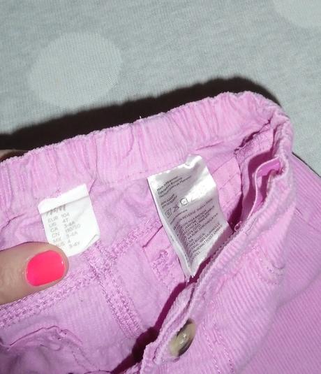 Menčestrové nohavice na 3 až 4 roky, h&m,104