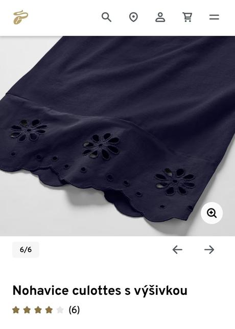 Nohavice culottes s výšivkou, tchibo,44 / 46