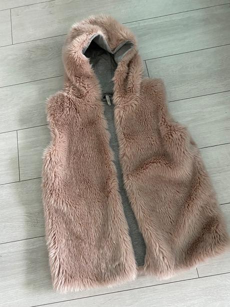 Kožušinová vesta s kapucňou, next,164