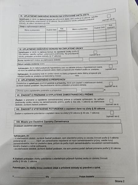 Ako správne vyplniť tlačivo na daňový bonus?