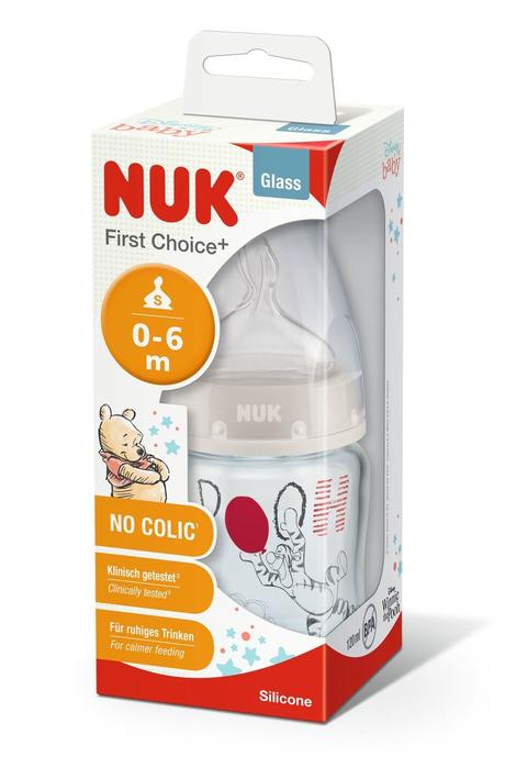 Nuk sklenená fľaša first choice macko pu 120ml, 0-, nuk