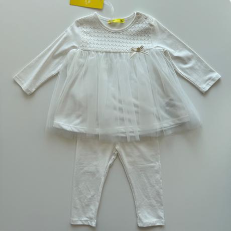 Dievčenský komplet willa biela s bielymi legínami, 68 - 98