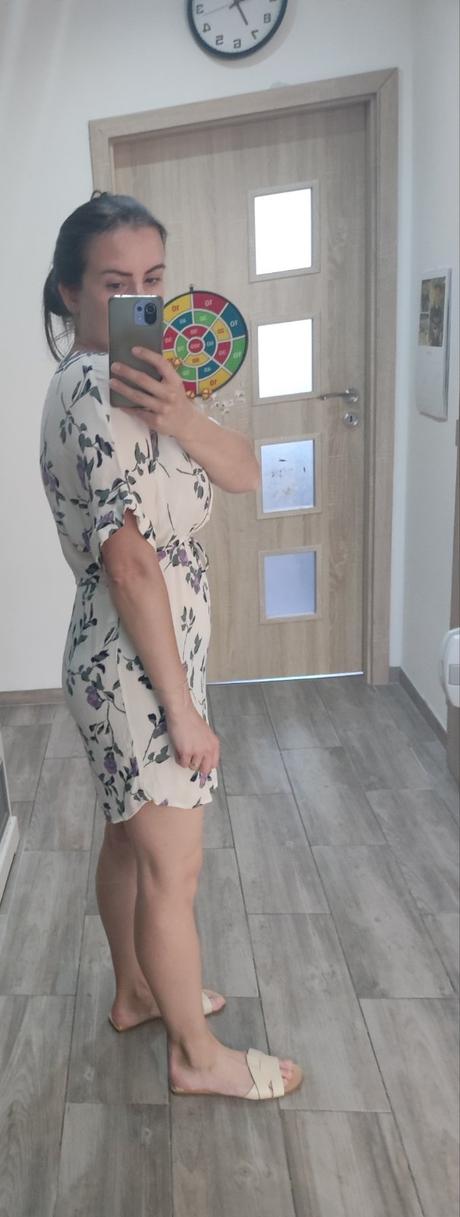 Kvetované viskózové šaty, vero moda,m