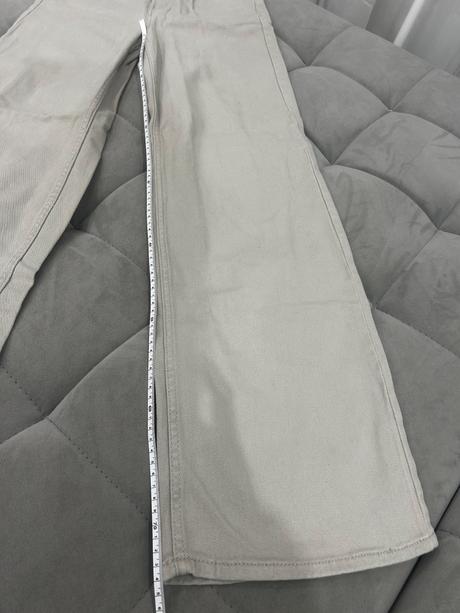 Krémové nohavice s vysokým pásom, 34