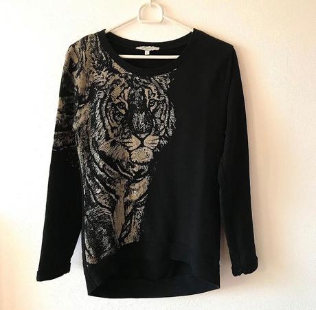 Mikina s potlačou a trblietkami, s