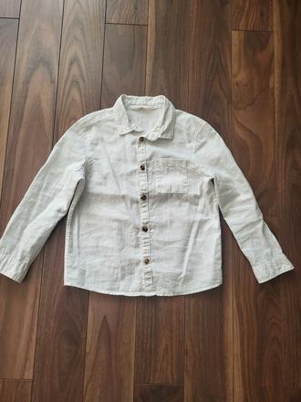 Biela lanová košeľa, h&m,122