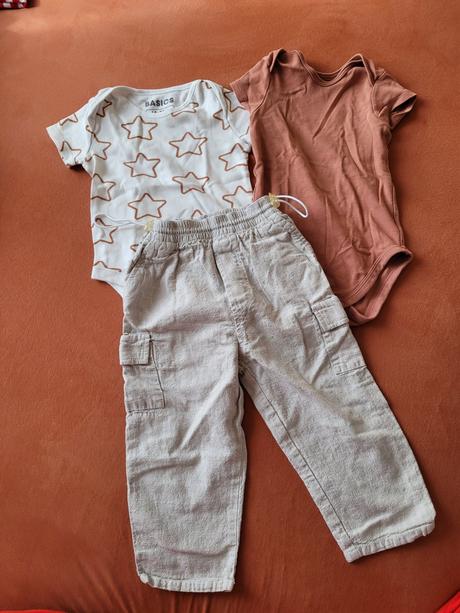 Set ľanové nohavice + 2x body, mexx,92