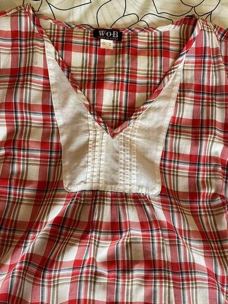 Letná káro blúzka v.42/44, 42